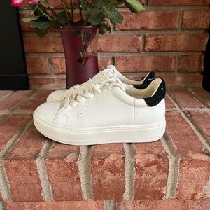 Kurt Geiger White Sneakers with Black Heel
